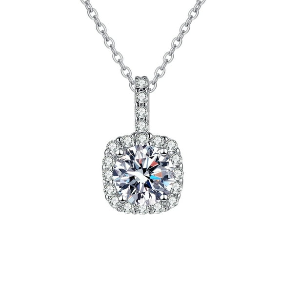 Inadays Moissanite Necklace for Women Silver Chain Birthday Gifts for Women