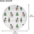 thumbnail image 4 of Coolnut 60" Christmas Snowman Round Tablecloth, Waterproof Stain and Wrinkle Resistant Washable Decorative Table Covers for Kitchen Dining Tabletop Party Outdoor Picnic, 4 of 7