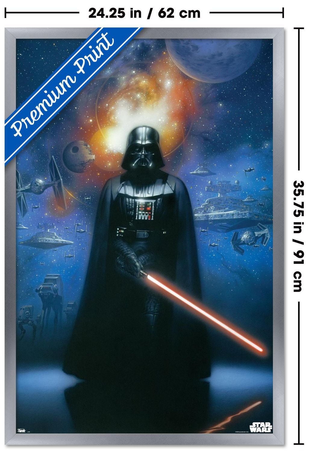 Star Wars: Saga - Vader in Space Wall Poster, 22.375" x 34" Framed