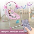 thumbnail image 3 of ANJORALA Baby Swings for Infants Toddler, Portable Newborn Swing Bouncer, Bluetooth(Pink), 3 of 10