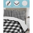thumbnail image 4 of Black White Plaid Twin XL Size Down Alternative Comforter, Lightweight Comforter Quilt Bedding Set with Pillow Shams Modern Simple Buffalo Check Gingham All Seasons Bed Comforter Duvet Insert 68"x98", 4 of 7