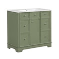 thumbnail image 6 of YANSHE Bathroom Vanity With Integrated Sink, 36" Bathroom Cabinet With Flip Drawer And 3 Drawers, Vanity Set With Soft-Closing Doors, Easy Installation, 6 of 9