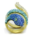 thumbnail image 2 of IP Gold(Ion Plating) Stainless Steel Ring with Top Grade Crystal in Multi Color for Women Animals Theme Multi Color Stone Color Style TK1641 Size 5, 2 of 3