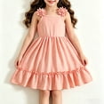 thumbnail image 2 of Gunia Girls Summer Dresses Sleeveless Floral 3D Tiered Ruffle Boho Style Dress Orange Dresses For Girls For Toddler Littie Kids Teen 3-10 Years, 2 of 7