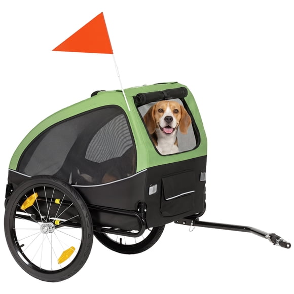 PawHut Dog Bike Trailer, Pet Cart Bicycle Wagon with 20" Wheels