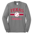 thumbnail image 2 of Wild Bobby City of Texas Baseball Fantasy Fan Sports Men's Long Sleeve T-Shirt, Heather Grey, Medium, 2 of 6