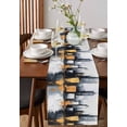 thumbnail image 4 of Gray Yellow Oil Painting Table Runner 36 Inches, Modernism Minimalist City Bed Runner Dresser Scarves Tabletop for Indoor Outdoor Parties/Ceremony/Banquet, 13"x 36", 4 of 8
