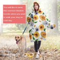 thumbnail image 4 of White Butterfly Sunflower Pattern Wearable Oversized Blanket,Wearable Blanket Hoodie for Adults,Cozy Hooded Blankets with Super Pockets,Super Warm Fuzzy Pullover for Women & Men, 4 of 6