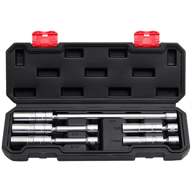 Faucet Hardware Kit 5Pcs Socket Set Drive Swivel Socket Kit with Extension Bars & Gapper " 5/8" 9/16" 15Mm Cr V for Automotive Repair Suitable for Most Vehicles Tap Accessories Plumbing Hardware Kitc