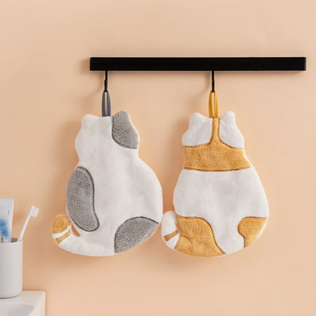 

Worallymy Kitchen Dish Towel Reusable Hanging Fast Drying Cleaning Cloth Washable Multi-purpose Hand Towels for Household Shower Room Gray