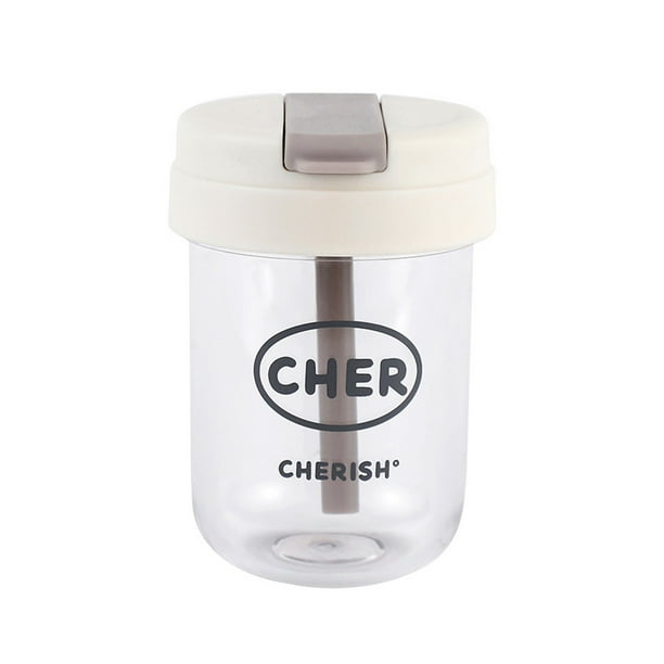 Botella de Agua con Pajita Injueey 300ML Blanco