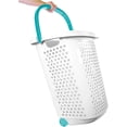 thumbnail image 4 of 2 Bushel Rolling Plastic Laundry Hamper, White - Pop-up Handle, Heavy-Duty, Collapsible-Free for Adult & Tween, Bedroom & Laundry Room Organization, 4 of 5