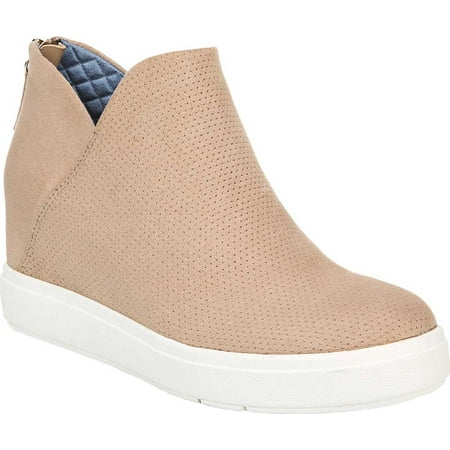 Women's Dr. Scholl's Madison High Wedge Sneaker Toasted Taupe Eco-Friendly Microfiber 9 M