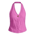 thumbnail image 5 of Noric Women's Halter Tank Tops Sleeveless Summer Casual Cotton Linen V Neck Loose Fit Tops, 5 of 7
