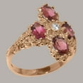thumbnail image 2 of LBG British Made 10k Rose Gold Natural Diamond & Pink Tourmaline Womens Statement Ring - 33 size options - Size 6.5, 2 of 6