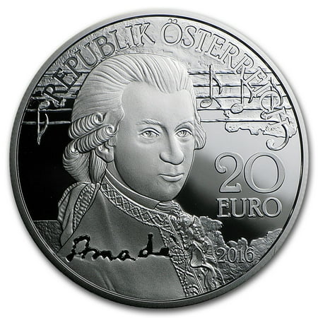 2016 Austria Proof Silver ?20 Amadeus Mozart (The Genius)