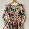 thumbnail image 2 of Pink Flower Cotton Dress, Handblock Dress, Block Print Dresses, Handmade Cotton Dress, Skater Dresses, Circle Dresses, Rounded Dresses, 2 of 10