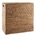 thumbnail image 5 of Casafield 2-Section Laundry Hamper with Lid and Removable Liner Bags - Cinnamon Brown, Woven Water Hyacinth Laundry Basket for Clothes, 5 of 7