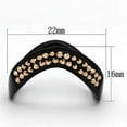 thumbnail image 2 of IP Black(Ion Plating) Stainless Steel Ring with Top Grade Crystal in Metallic Light Gold for Women Metallic Light Gold Stone Color Style TK982 Size 10, 2 of 4