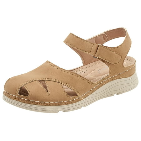 

Women S Sandals Summer Hollow Hook Loop Casual Round Toe Comfortable Beach Sandals