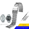 thumbnail image 3 of Cadena de reloj para hombre Casio Breitling Hamilton Citizen Huawei de 18, 20, 22 y 24 mm con hebilla de mariposa/seguridad de metal macizo mate, 3 of 5