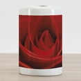 thumbnail image 2 of Rose Ceramic Toothbrush Holder, Close up Macro of a Red Rose Bloom Fresh Natural Beauty Valentine's Day Couples Theme, Decorative Versatile Countertop for Bathroom, 4.5" X 2.7", Vermilion, 2 of 4