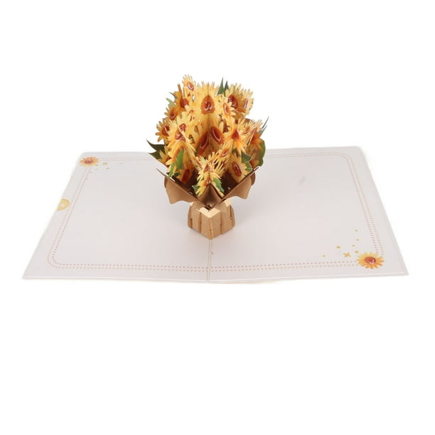 Tarjeta de felicitación de girasol, tarjeta de felicitación de girasol 3D, tarjeta de felicitación del día de San Valentín, tarjeta de felicitación D, valor excepcional