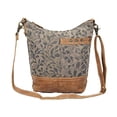thumbnail image 2 of Floral Imprimé Toile Recyclée et Cuir Véritable Bandoulière Bag, 2 of 4