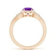 thumbnail image 2 of ANGARA Natural 0.8 Ct. Amethyst with Diamond Halo Ring in 14K Rose Gold for Women (Ring Size: 10.5), 2 of 8