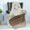 thumbnail image 4 of Brick Wall Soft Flannel Fleece Throw Blanket, Modern Flat Design of Empty Kitchen Interior Apartment Furniture Illustration, Cozy Plush for Indoor and Outdoor Use, 60" x 80", Multicolor, by Ambesonne, 4 of 5