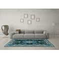thumbnail image 3 of Ahgly Company Indoor Rectangle Medallion Light Blue Traditional Area Rugs, 2' x 3', 3 of 4
