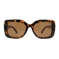 thumbnail image 2 of Girls Kids Size Chic Mod Elegant Rectangle Embossed Arm Sunglasses Tortoise - Brown, 2 of 4