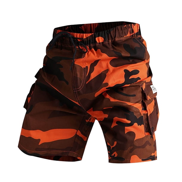 WILLBEST Pantalones Cortos de Camuflaje de Verano para Hombre, con Cordón Ajustable y Bolsillos, Talla Grande