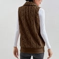 thumbnail image 6 of Fnooota Womens Fleece Vests, Clearance Zip up Warm Sleeveless Winter Outerwear Cardigans Coffee Size M, 6 of 9
