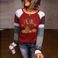 thumbnail image 2 of Sudaderas de Acción de Gracias Para Mujer Otoño Invierno Costura A Rayas Estampado Bloque de Color Cuello Redondo Entrenamiento Manga Larga Tops Pulóver Odeerbi ODB203929, 2 of 4