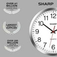 thumbnail image 7 of Sharp Modern 12" Quartz Round Wall Clock, Silent Non-Ticking, Silver/Chrome Frame for Home & Office, 7 of 7