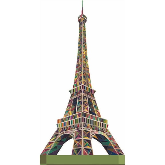 Eiffel Tower Paris France Romantic Colorful Scenery Elegant French Theme Parisian Decor Wall Art Sticker Designs Vinyl Stickers For Home House Walls Rooms Windows Bedroom Decoration Size (8x12 inch)