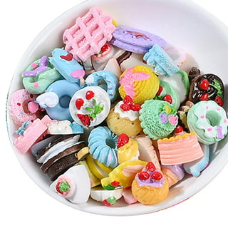 Lnkoo 60 Pieces Slime Charms Set Candy Sweets Charms Mixed Flatback Resin Charms for Slime DIY Crafts Accessories Scrapbooking Slime Charms Mixed