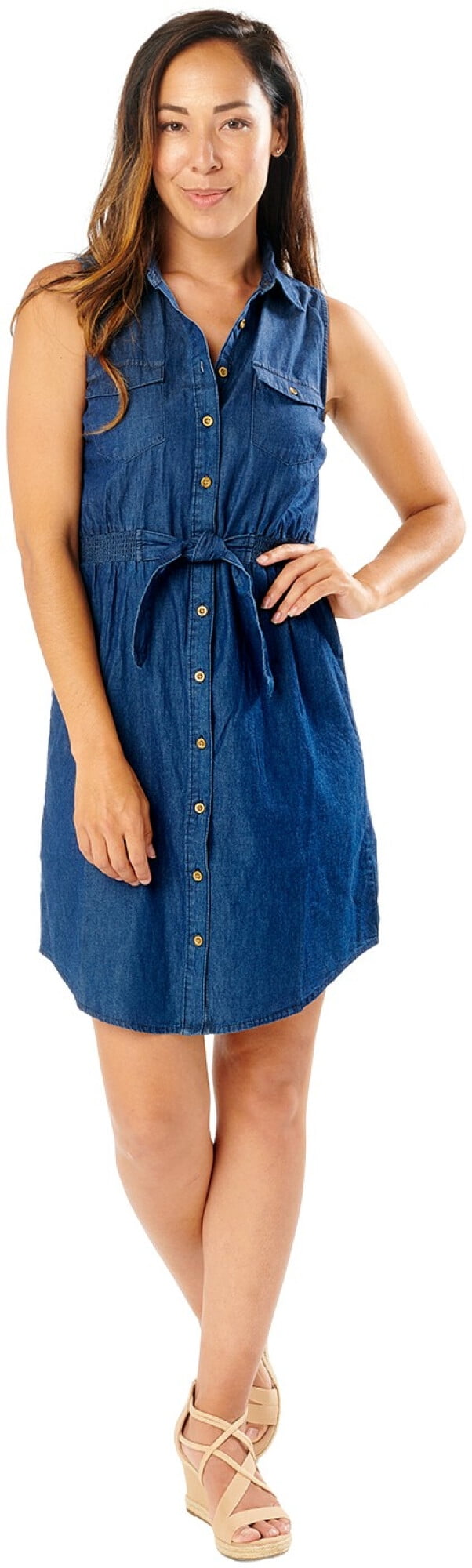 DressBarn Women's Dark Wash Button 