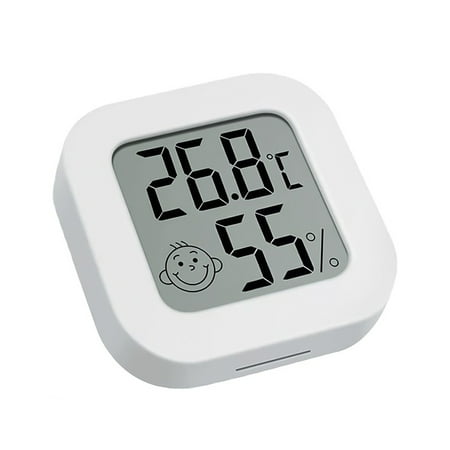

HomeCozy 1.5-Inch Digital Temperature Meter Convenient Digital Display with Facial Animation Precision Measurement Mini Digital LCD Indoor Temperature Sensor Humidity Meter