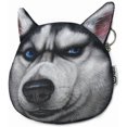 thumbnail image 1 of Husky Dog Face Wallet | Cute And Creative Dog Head Zipper Closure Coin Purse Husky Dog - 2 -, 1 of 4