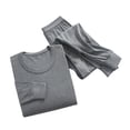 thumbnail image 4 of Frnrwgo Mens Thermal Underwear Set Cotton Crew Neck Long Sleeve Soft Breathable Base Layer Top Bottom for Winter Cold Weather, 4 of 5