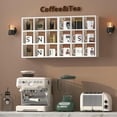 thumbnail image 4 of 9 Grid Vintage Coffee Mug Display Rack, 16inch Wall Mounted Wooden Curio Shadow Box Shelf, Cup Floating Shelves Display and Organizer (White), 4 of 13