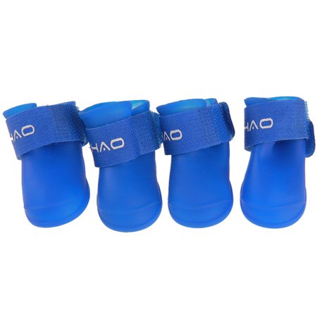 

Pet Rain Boots Waterproof Anti-Slip Paw Protection Rain Snow Shoes for Small and Medium Dogs Blue S 4PCS