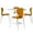 Transparent Orange, variant on LeisureMod 5-Piece Dining Set Round White Dining Table with MDF Top and Iron Base 4 Side Chairs in Acrylic with Chrome Stainless Steel Legs for Home, Kitchen Bristol Collection in Transparent Blue