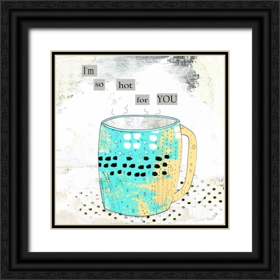 Ogren, Sarah 20x20 Black Ornate Wood Framed with Double Matting Museum Art Print Titled - Slutty Coffee