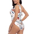 thumbnail image 5 of Yiaed Tulips Flowers Print Women One Piece Swimsuits Tummy Control One Shoulder Bathing Suits Pattern Ruffle Swimwear-Medium, 5 of 8