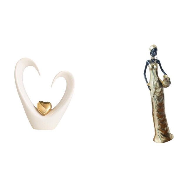 Figura de escritorio,Decoración de escritorio con forma de corazón para oficina o hogar,Figura de escritorio,Figuras africanas de arte,artesanías,escritorio coleccionable,Estatua de mujer