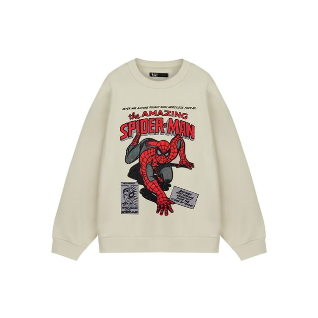 Marvel Chandail pour Hommes Beige The Amazing Spiderman (Petit)