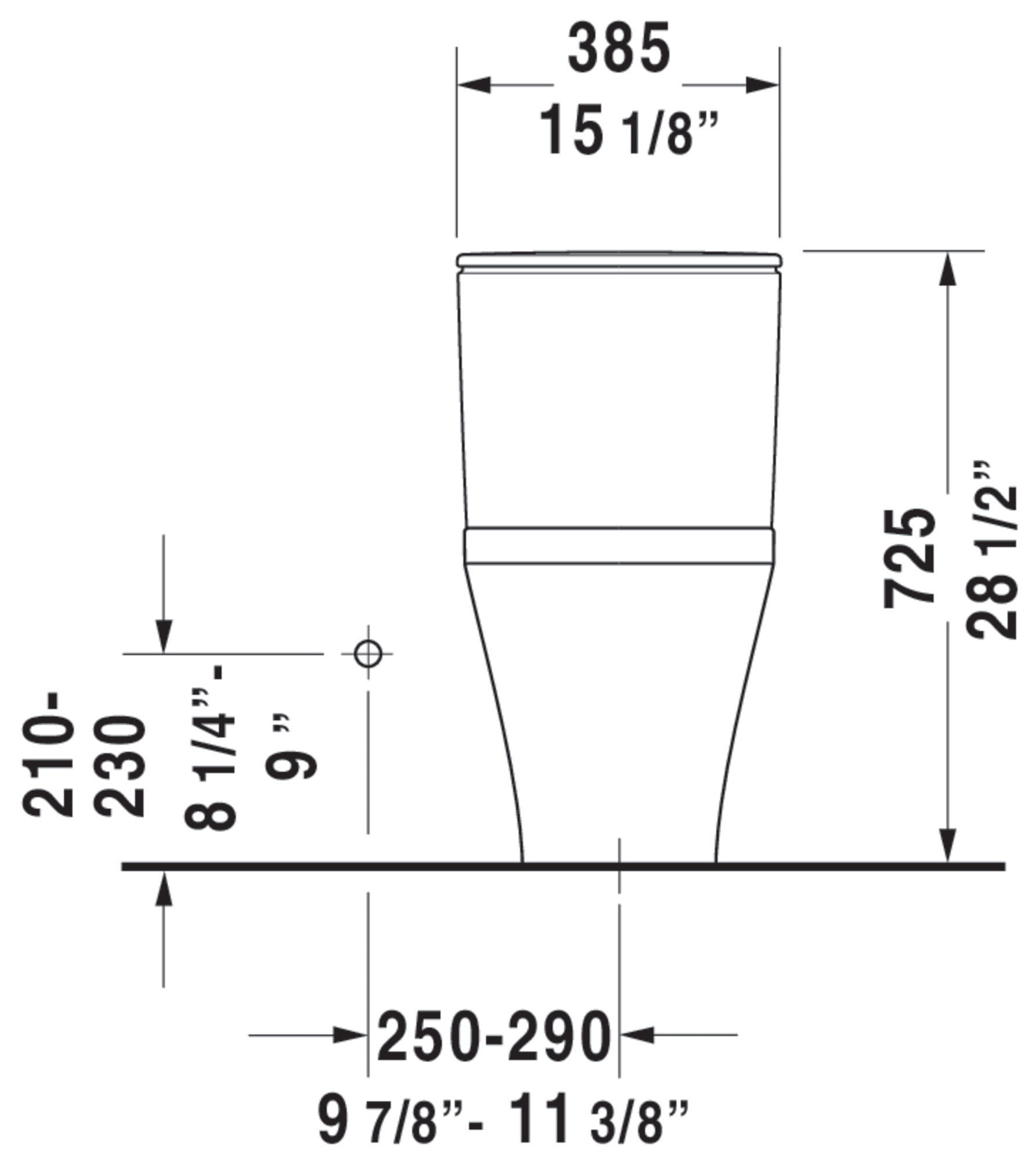 Duravit 215701-Dual Durastyle 0.92/1.32 Gpf Dual Flush One
